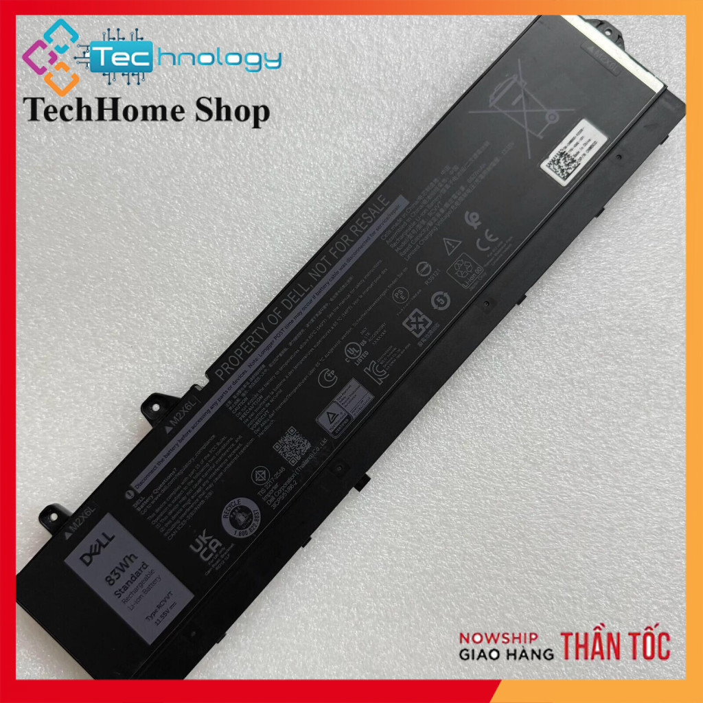 Pin Battery Laptop Dell Precision 7670 7680 7780 7770 83Wh Laptop Battery 9-Cell RCVVT