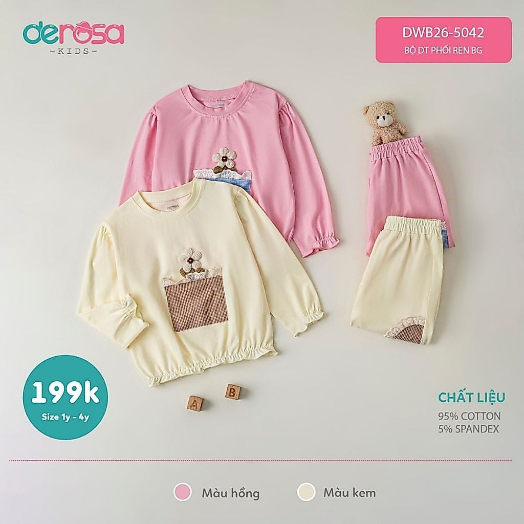 Bộ DT phối ren BG Derosa Kids (1-4Y) DWB26-5042