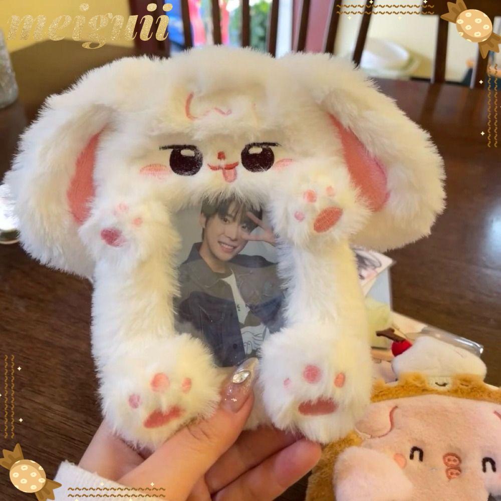 MEIGUII Photocard, Sang Trọng Tai Thỏ / Border Collie Photo Card Holder, Hoạt Hình Đa Năng Thẻ Tay H