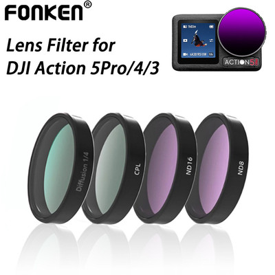 Fonken Dành Cho DJI Action 5pro/4/3 Bộ Lọc Ống Kính Máy Ảnh Kính Quang Học CPL ND16