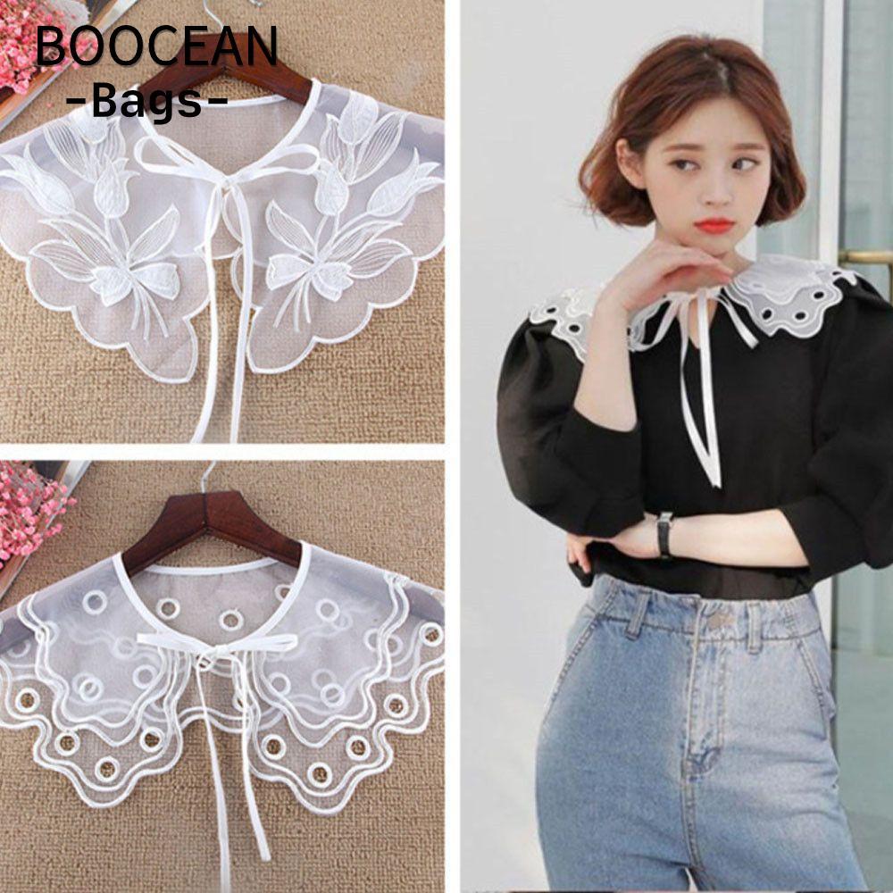 Áo Sơ Mi BOOCEAN Cổ Giả Nam Nữ Ren Có Thể Tháo Rời Ve Áo Áo Top