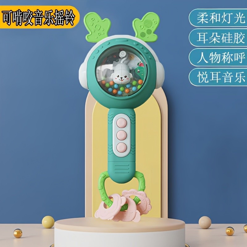 New Product#Musical Rattle Baby Handheld Teething Toy3-6Three-month-old Baby Teething Toy Rattle Dru