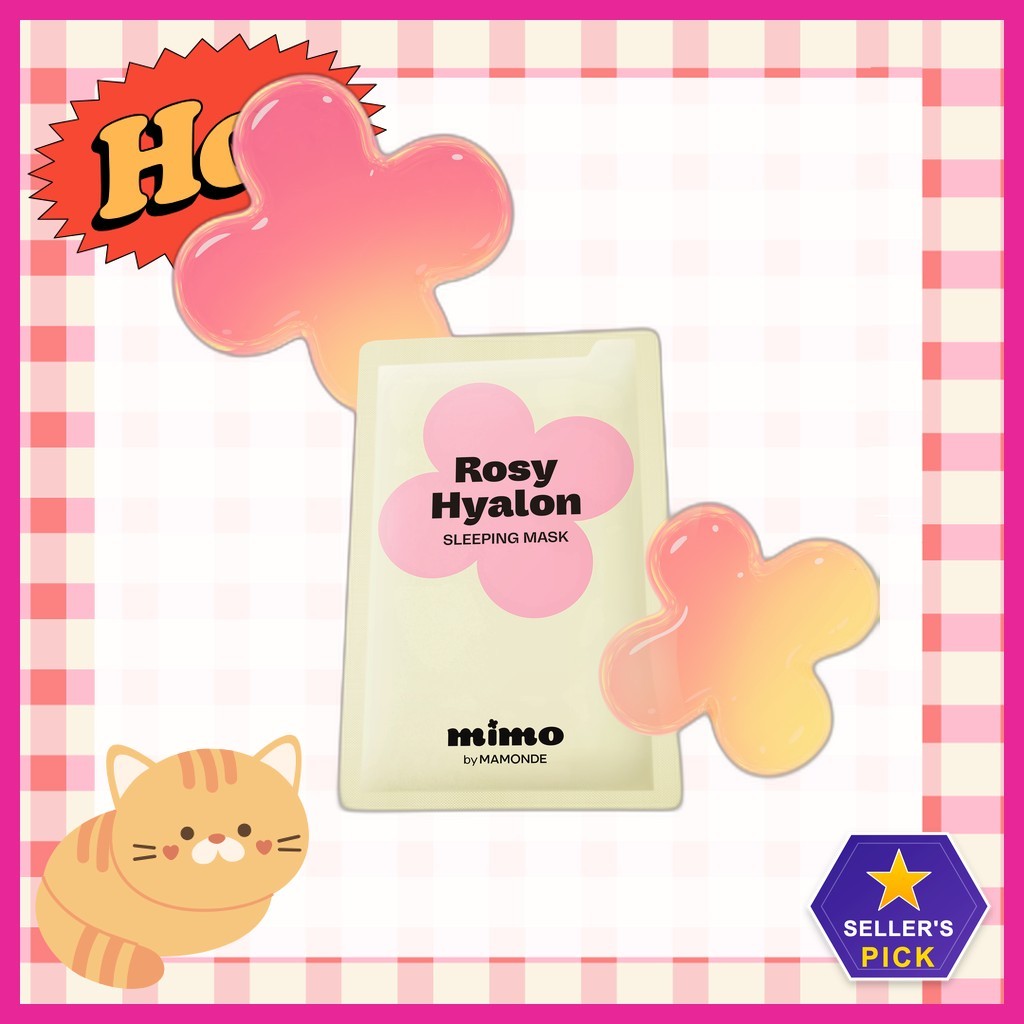 [daiso] Mặt nạ ngủ Mimo Rosy Hyalon, 6 chiếc, 1 gói / Mặt nạ ngủ Hàn Quốc / Hoàn thiện sương mù / Ch