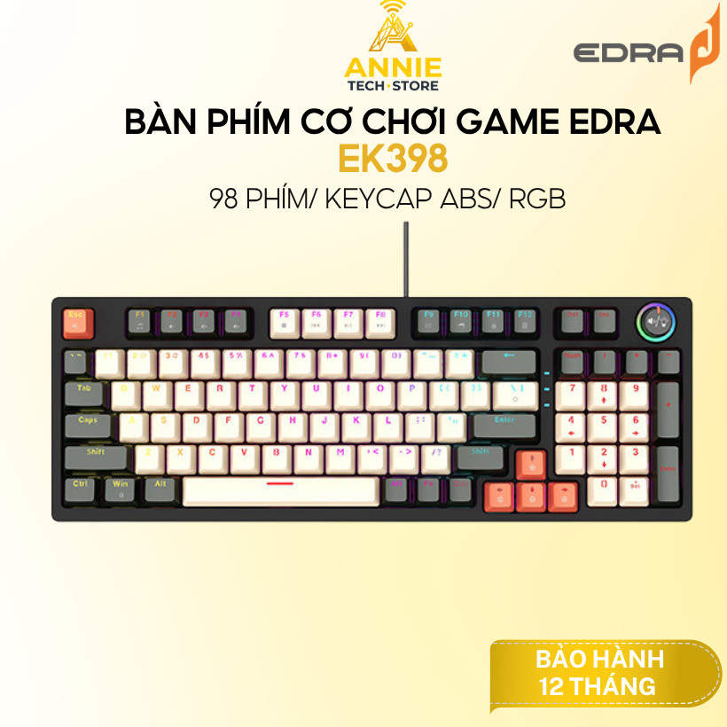 Bàn phím cơ chơi game EDRA EK398 RGB - Hàng chính hãng