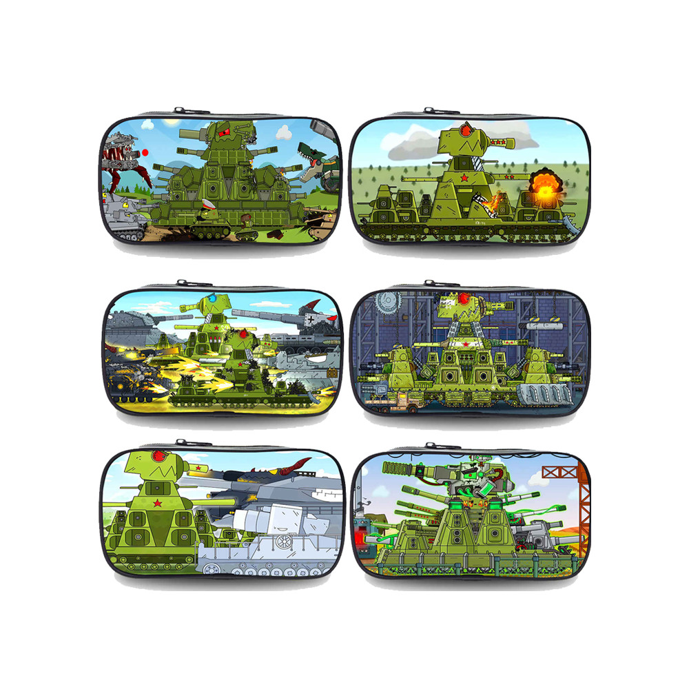 T Tank KV44 Hộp Đựng Bút Chì Học Sinh Bé Trai Dung Tích Lớn Vải Oxford In Hộp Đựng Bút Chì Quân Sự Q