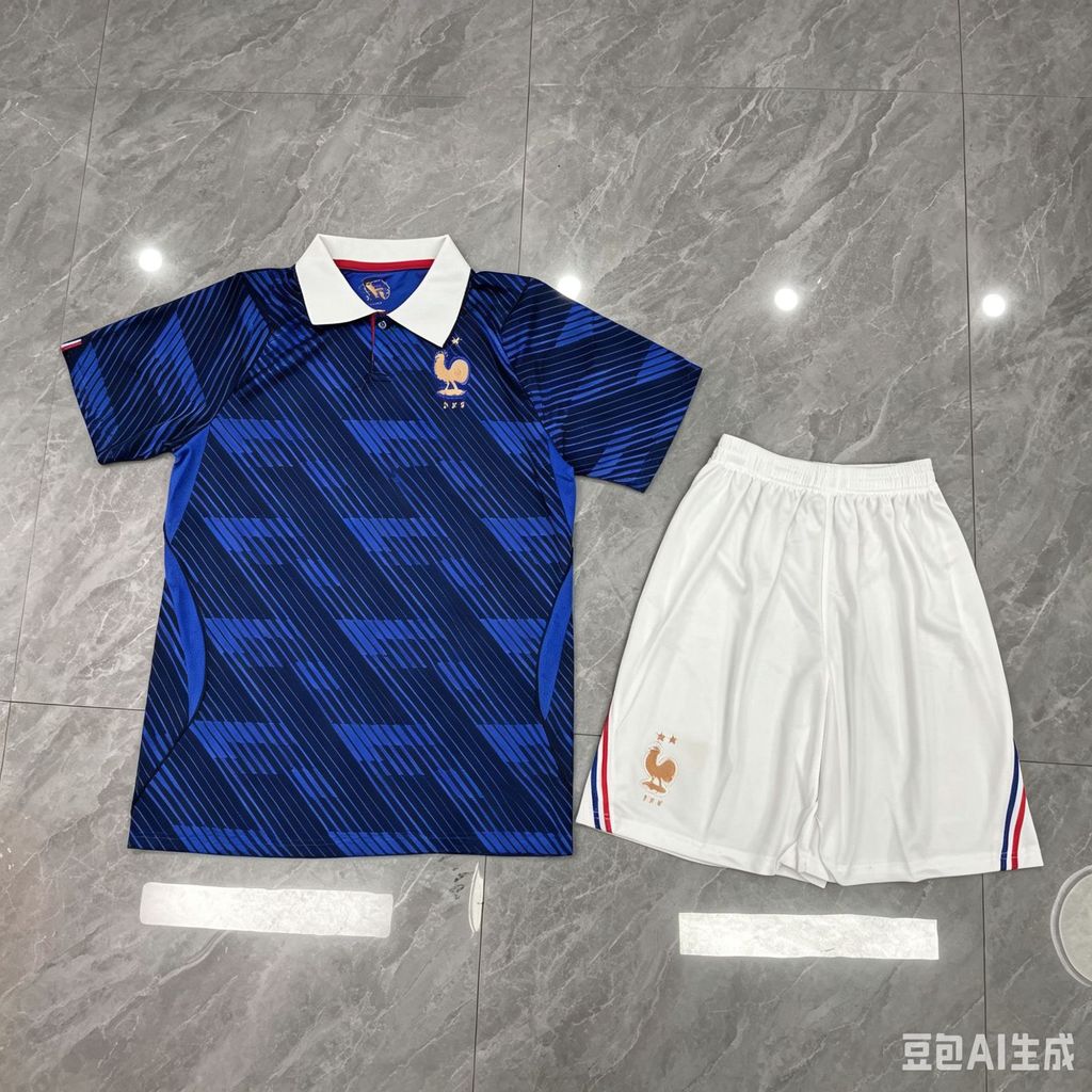 Áo bóng đá World Cup No. 26-27 Game Season France Home Football Jersey Suit Jersey No. 10 Mbapei Ngư