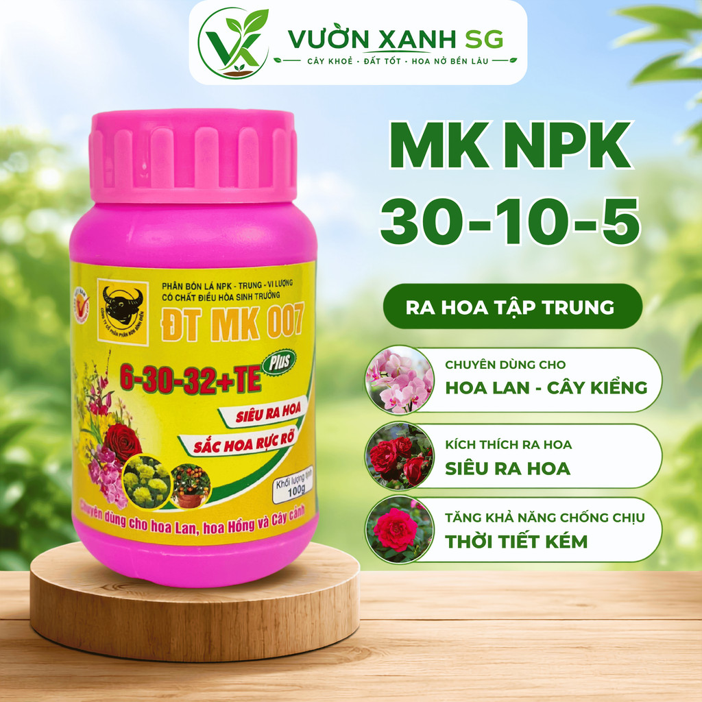 Phân Bón Lá Đầu Trâu 007 100g Bình Điền - Mekong - NPK 6-30-32+TE Hỗ Trợ Nuôi Trái, Tạo Mầm Hoa