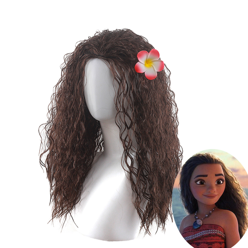 Moana moana tóc giả Công chúa moana tóc giả Cùng phong cách cosplay tóc giả