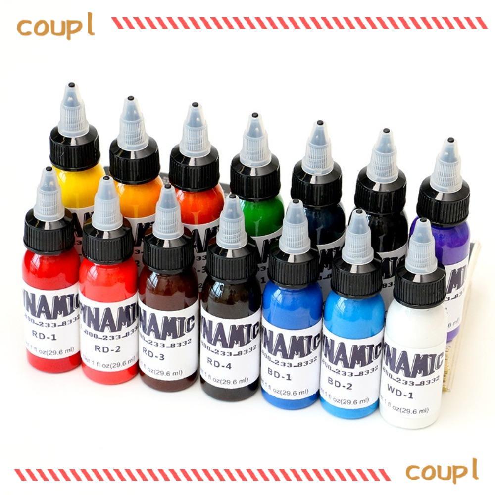 COUPLDW Tattoo Practice Color, Red Yellow Body Art Tattoo Ink, White Blue 30ML Tattoo Ink Pigment Su
