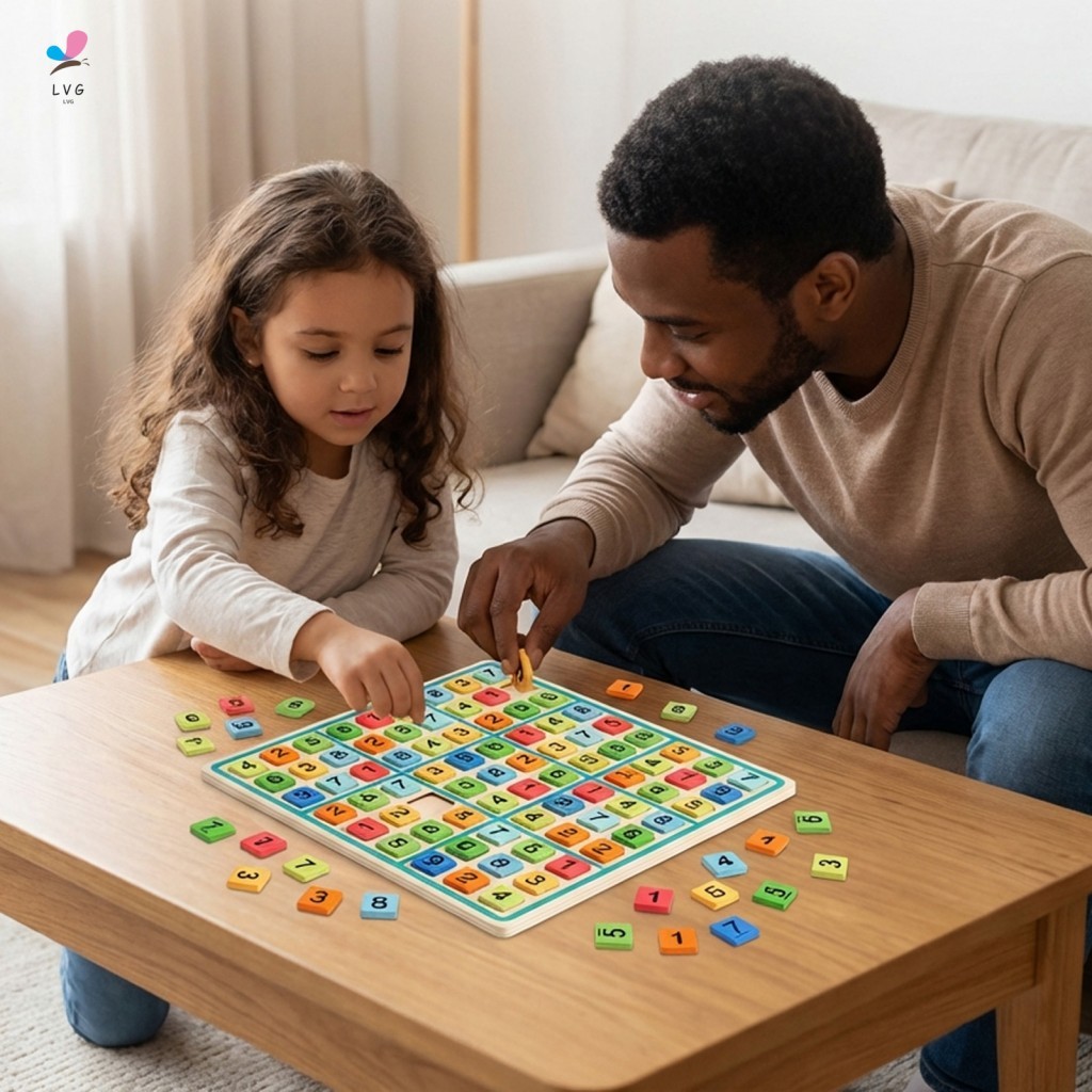 Bảng xếp hình Sudoku lưới 9x9 - Đồ chơi giáo dục cho trẻ em với những mảnh đầy màu sắc