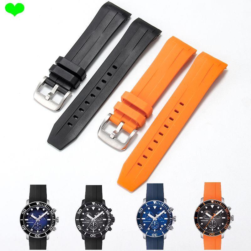 Dây đeo Thích hợp cho Tissot 1853 Sao biển Lặn T120 Vòng tay cao su T120 T120417Chống nước T120407Dâ