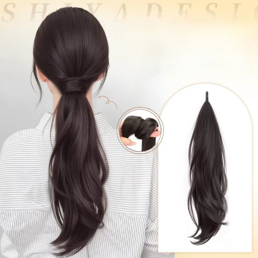 Tự cuộn dây đuôi ngựa vô hình Tóc xoăn gợn sóng Lông tơ tự nhiên Làm dày tóc…