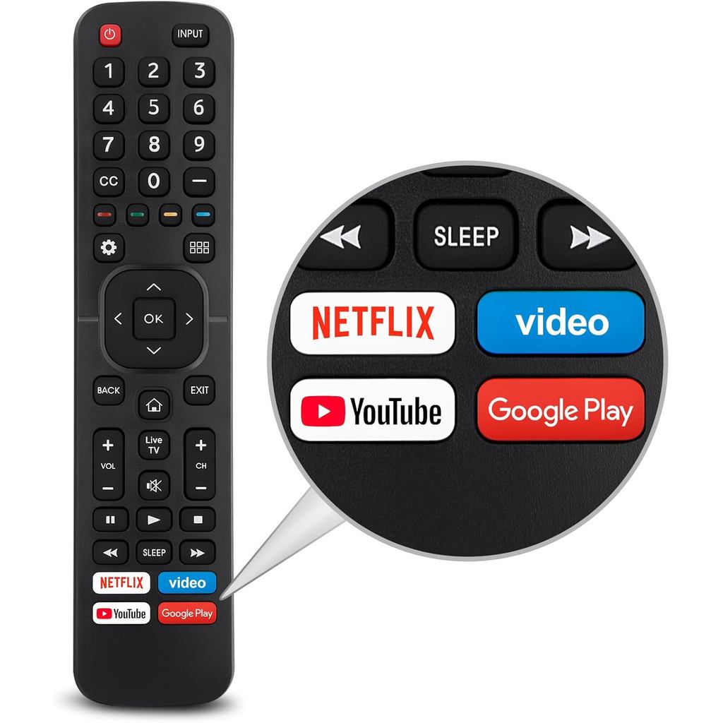 Để thay thế từ xa Hisense-TV, Điều khiển từ xa đa năng cho TV thông minh Hisense (Không dành cho TV 