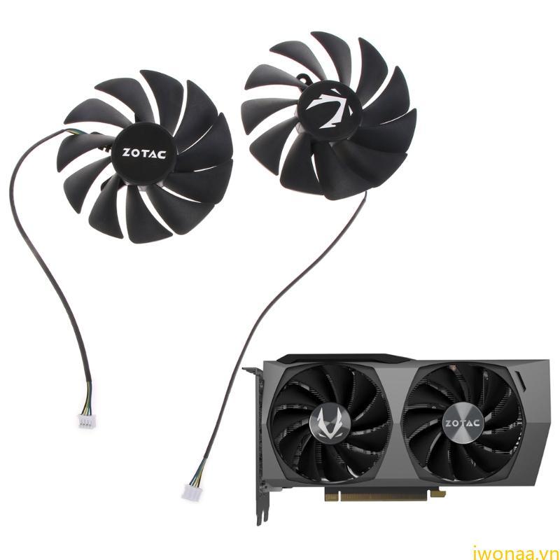 IWO 1 2PC 12V 4Pin Card Đồ Họa Làm Mát Quạt VGA Cho ZOTAC RTX 3060 Ti Twin Edge OC
