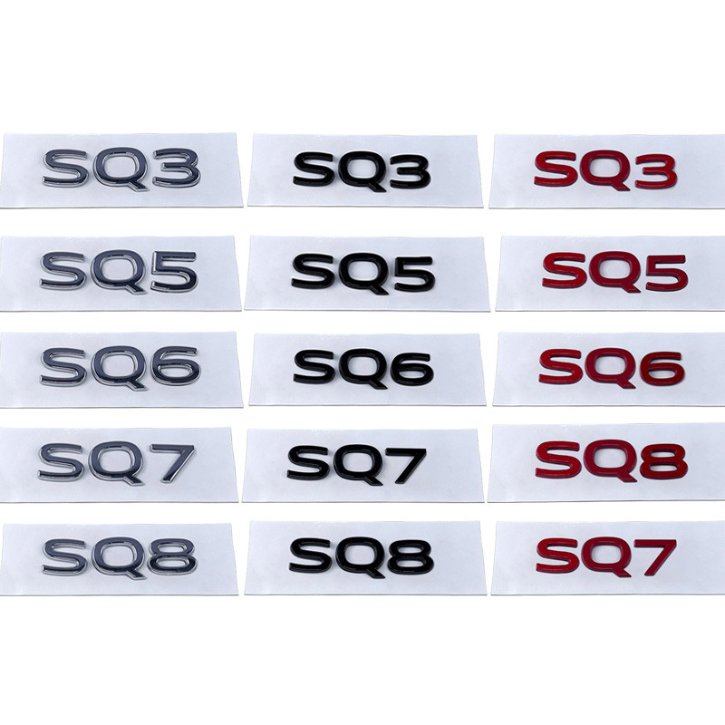 Đề Can Bên Sửa Đổi Trang Trí Kim Loại Mới Cho Xe Audi SQ3 SQ5 SQ6 SQ7 SQ8 Chữ Dán Xe Thân Xe Biểu Tư
