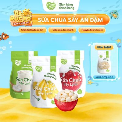 Sữa chua sấy ăn dặm cho bé hỗ trợ tiêu hóa, viên tròn chống hóc, cho bé từ 6 tháng, gói 25g