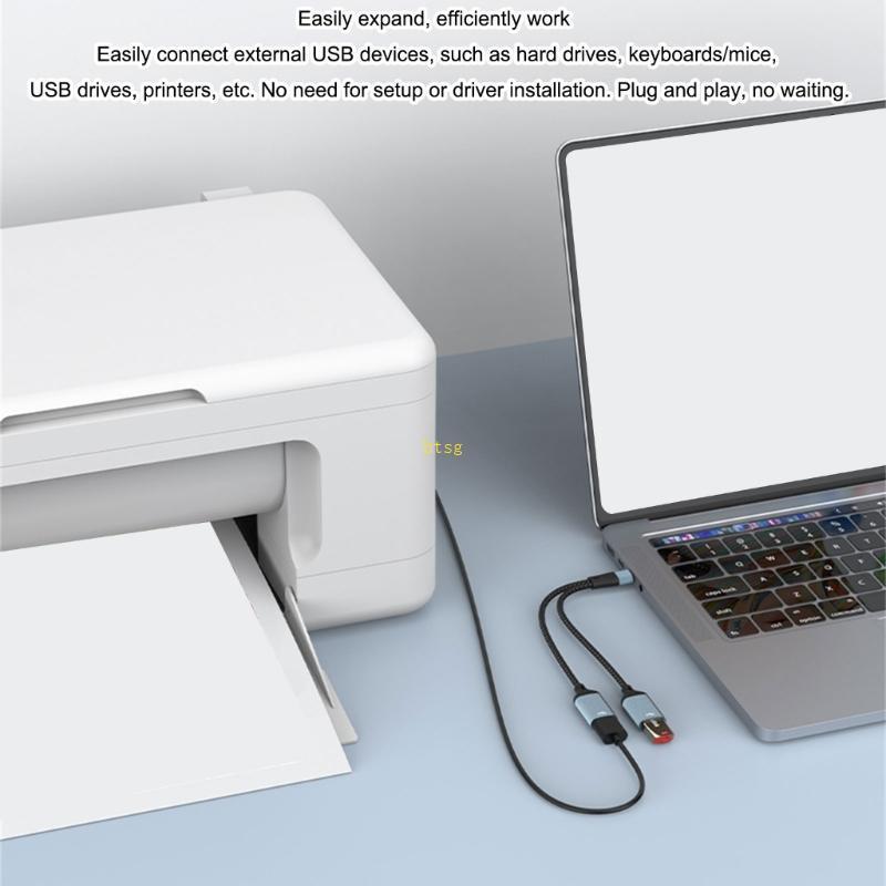 Btsg Type C Hub 2 Cổng Sạc Truyền Dữ Liệu Cho Thiết Bị Di Động Phụ Kiện Máy Tính