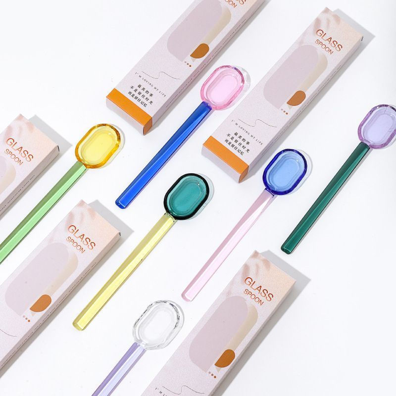 12y Heat-resistant spoon, cute new product, coffee glass milk stirrer, creative long-handled dessert
