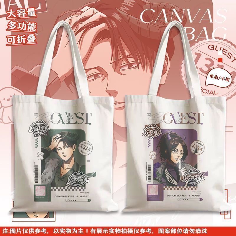 Tấn công Titan Eren Levi Hange Erwin Anime Túi Tote vải dung tích lớn