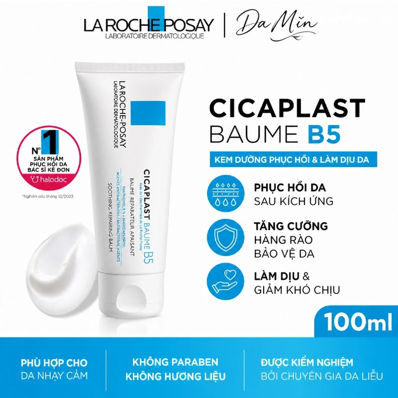 Mall inline badgeKem Dưỡng Ẩm & Phục Hồi Đa Năng La Roche-Posay Cicaplast Baume B5+ (100ml) phục hồi