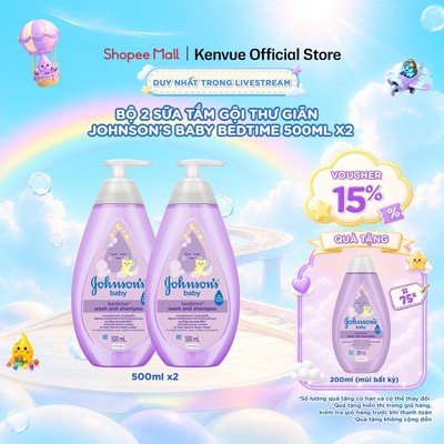 [LIVE] Combo 2 Sữa Tắm Gội Thư Giãn Johnson's Baby Bedtime 500mlx2