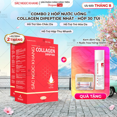 Combo 2 hộp Nước uống đẹp da Collagen Dipeptide Sắc Ngọc Khang tinh khiết [30 túi/2 hộp/ 60 ngày sử dụng]