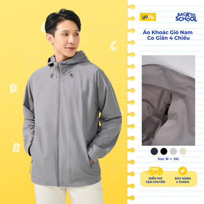 Áo gió nam YODY 2 lớp siêu co giãn áo khoác cản gió trượt nước AKM7015-MCWC25F044
