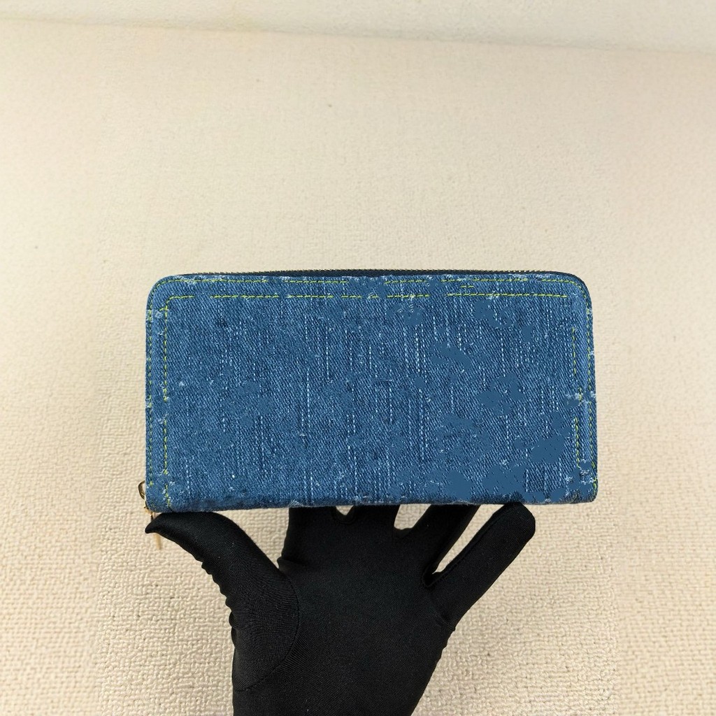 Summer new denim zippered long wallet, denim ID holder, multifunctional fabric ID holder and card ho