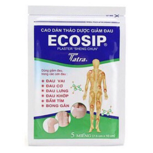 Cao Dán Ecosip, Yaguchi - Hỗ Trợ Giảm Đau Lưng, Vai, Cơ Khớp