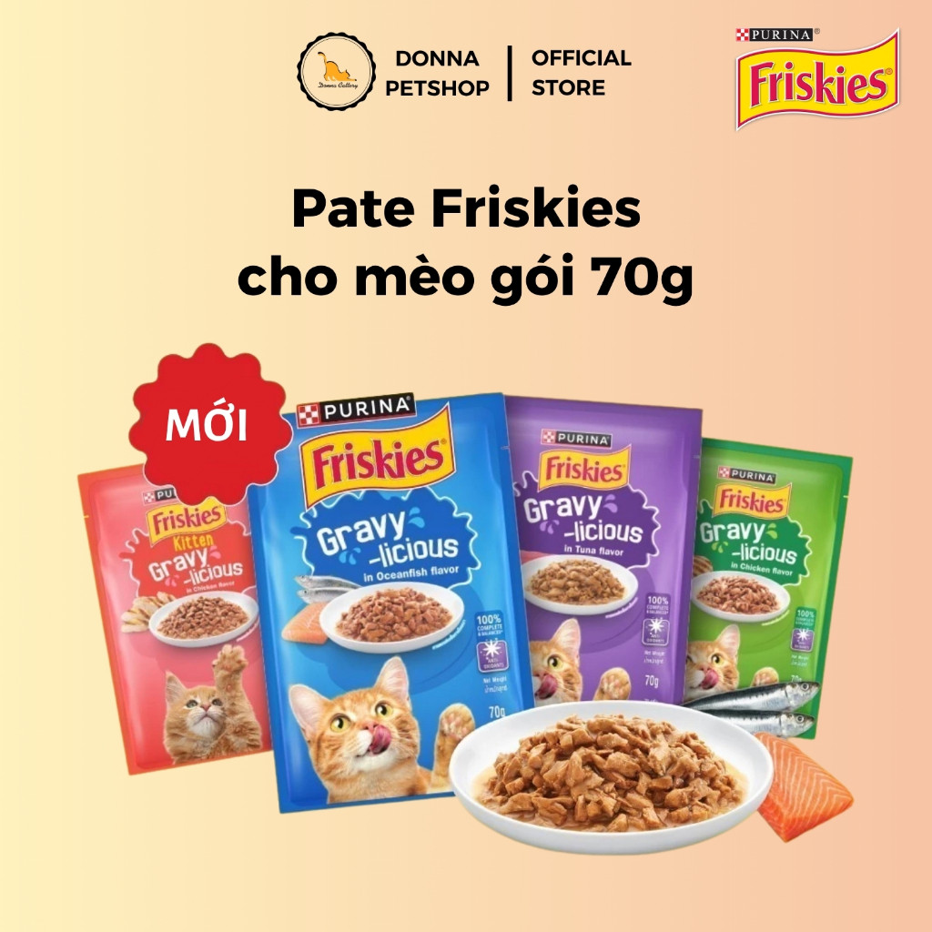 FRISKIES PATE CHO MÈO SỐT DẠNG GRAVY GÓI 70g