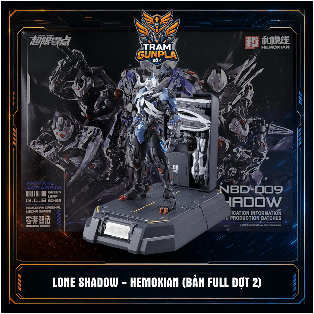 [HÀNG SẴN] Mô hình lắp ráp NBD-009 Lone Shadow (Tặng kèm Áo choàng, LED, Decal nước và Base)