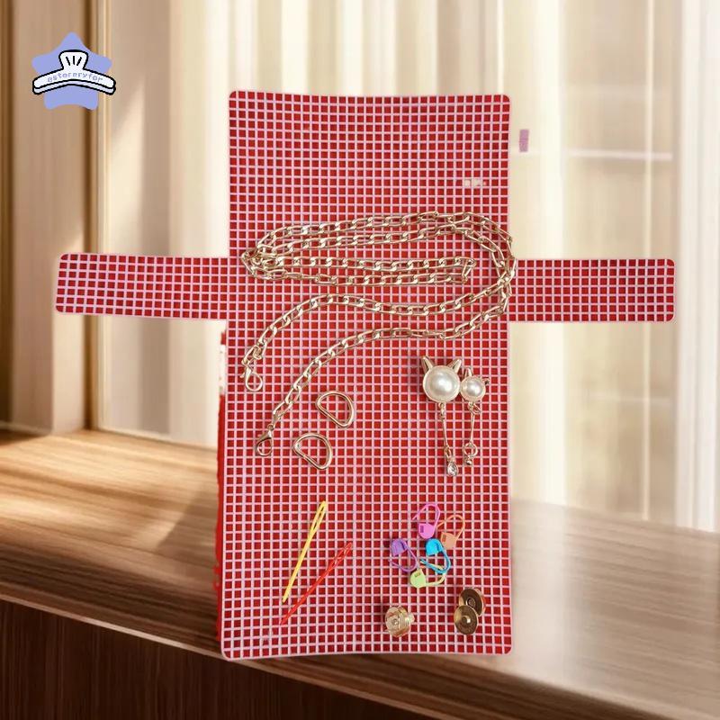 [EY] Bộ túi đan móc DIY Lưới vải Canvas bằng nhựa Bộ ruy băng cho túi đeo vai thủ công DIY Phụ kiện 