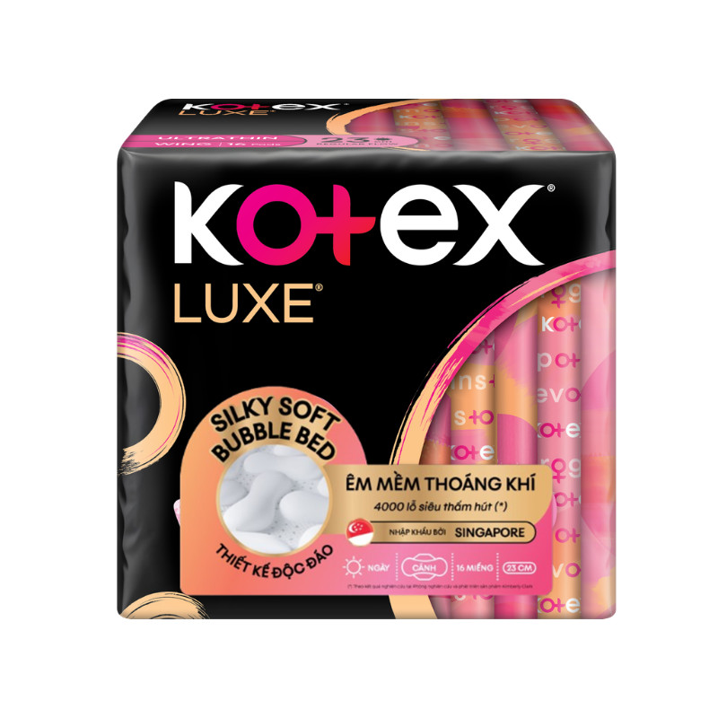 Băng vệ sinh Kotex Luxe ngày có cánh 23cm 16 miếng - 17433