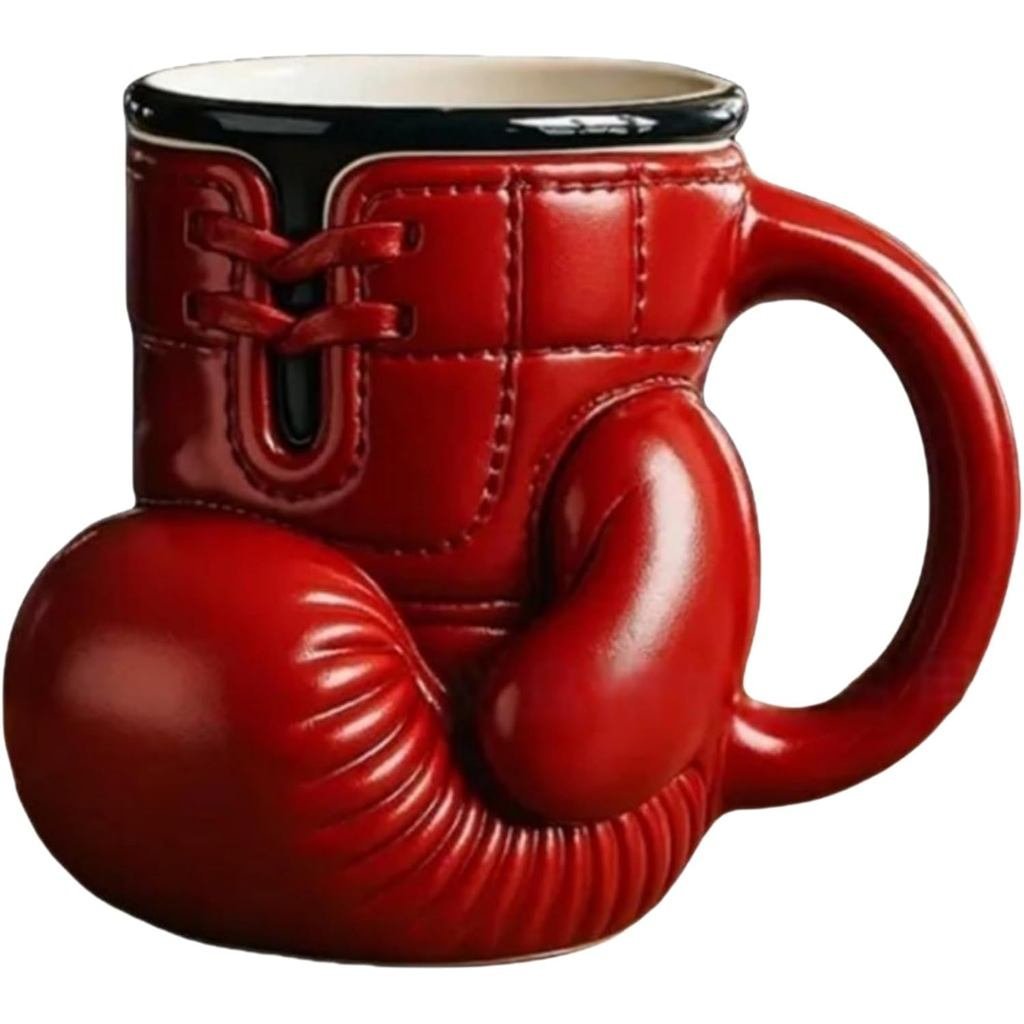 BoxingGloveMug – DrinkLikeaFighter, Handmade12ozRedBoxingGloveShapedCoffeeCup, Unique3DNoveltyMugfor