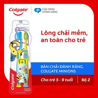 Bộ 2 bàn chải Colgate Minion Twin cho bé từ 5-9 tuổi