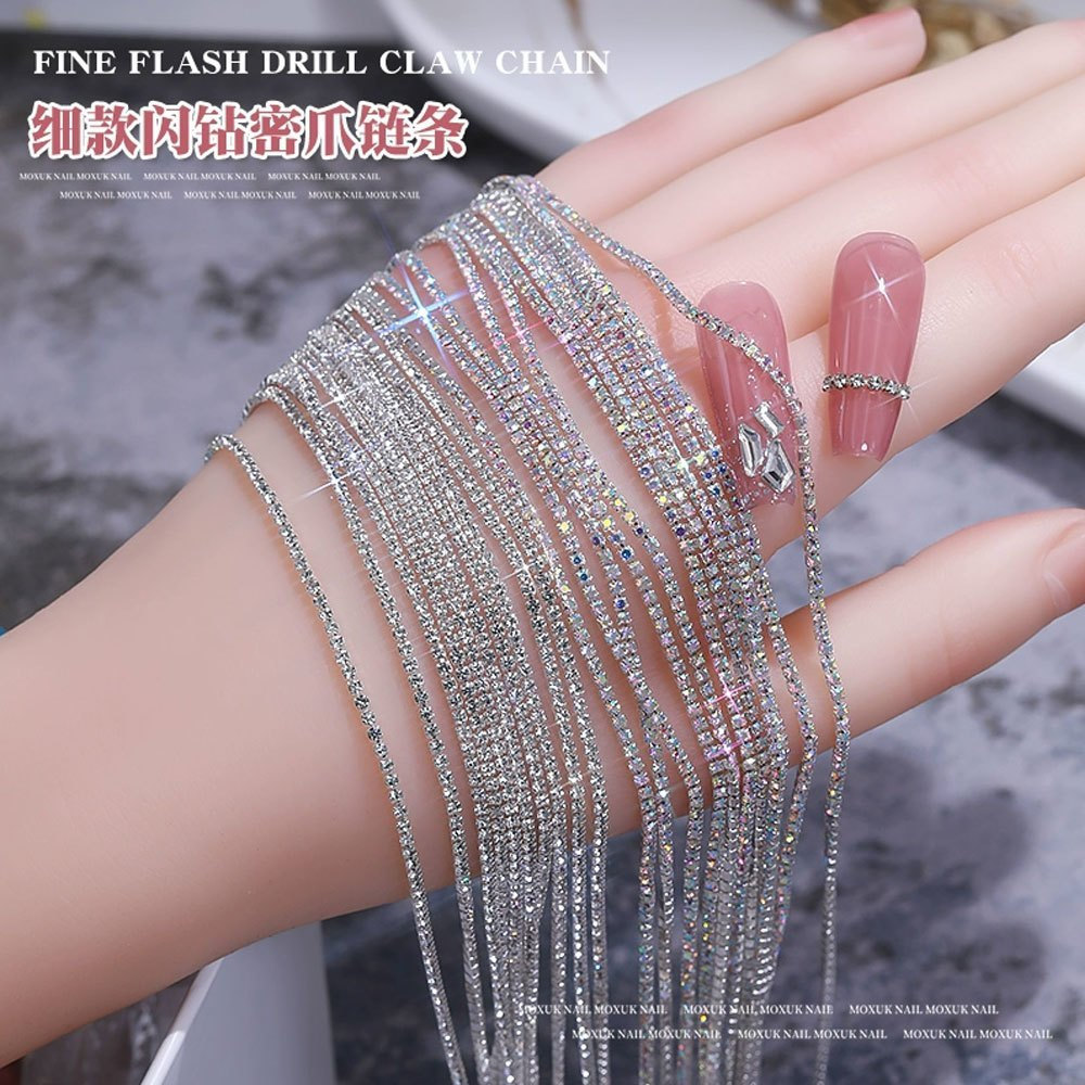 Jewelry chain material chain with small decorative claws12y Rhinestone nail art accessories, chain, 