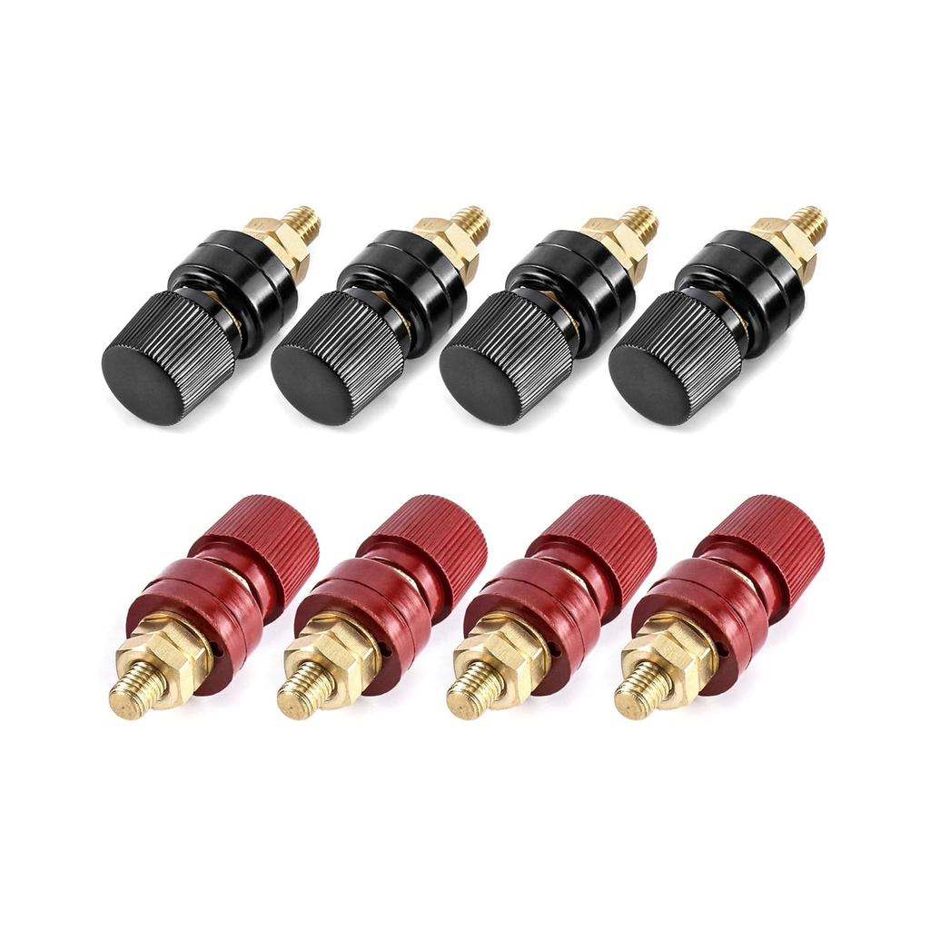 QWORK Power Junction Post Connector Terminal Kit, 8 Cái M8 Premium Remote Pin Terminal Stud Connecto