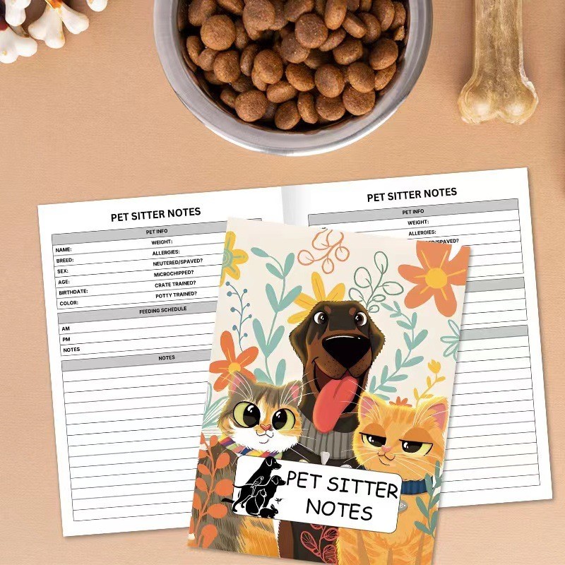 Xuyên Biên Giới Sản Phẩm Mới PET SITTER NOTE PET Nanny Notebook PET Thông Tin Giấy Ghi Sách Hàng Có 