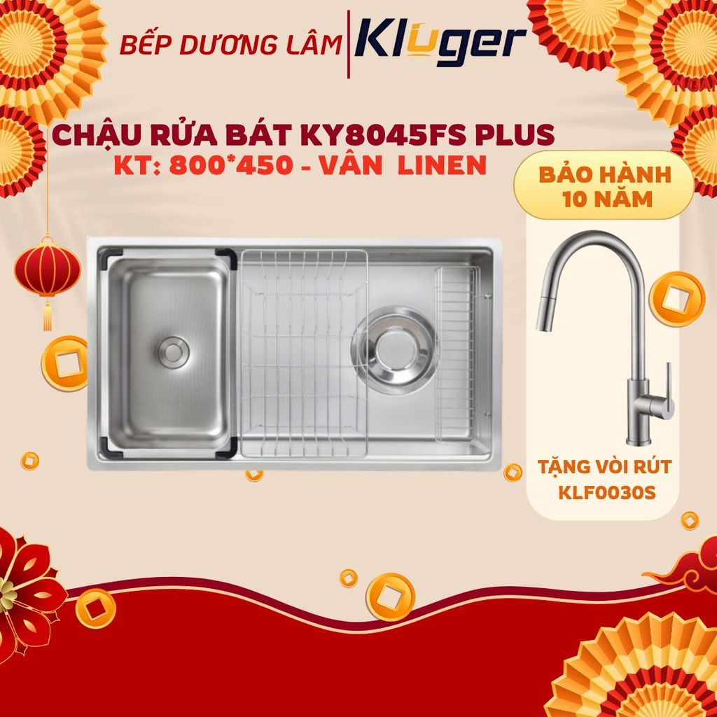 Chậu rửa bát Kluger KY8045FS – S80 | Cam kết Hàng chính hãng