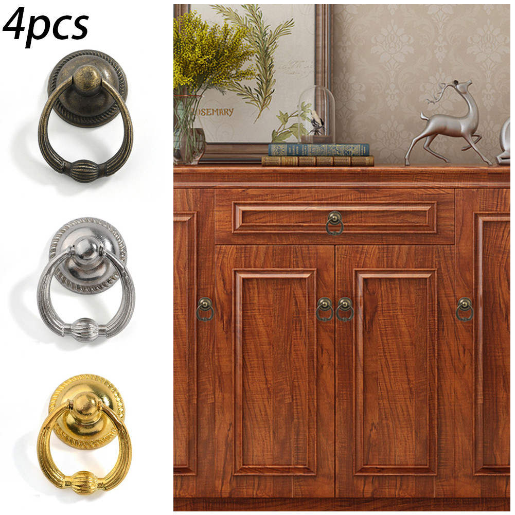 [FUXIN]Antique Style Swing Ring Drawer Cupboard Drawer Handles Pack of 4 Classic Design