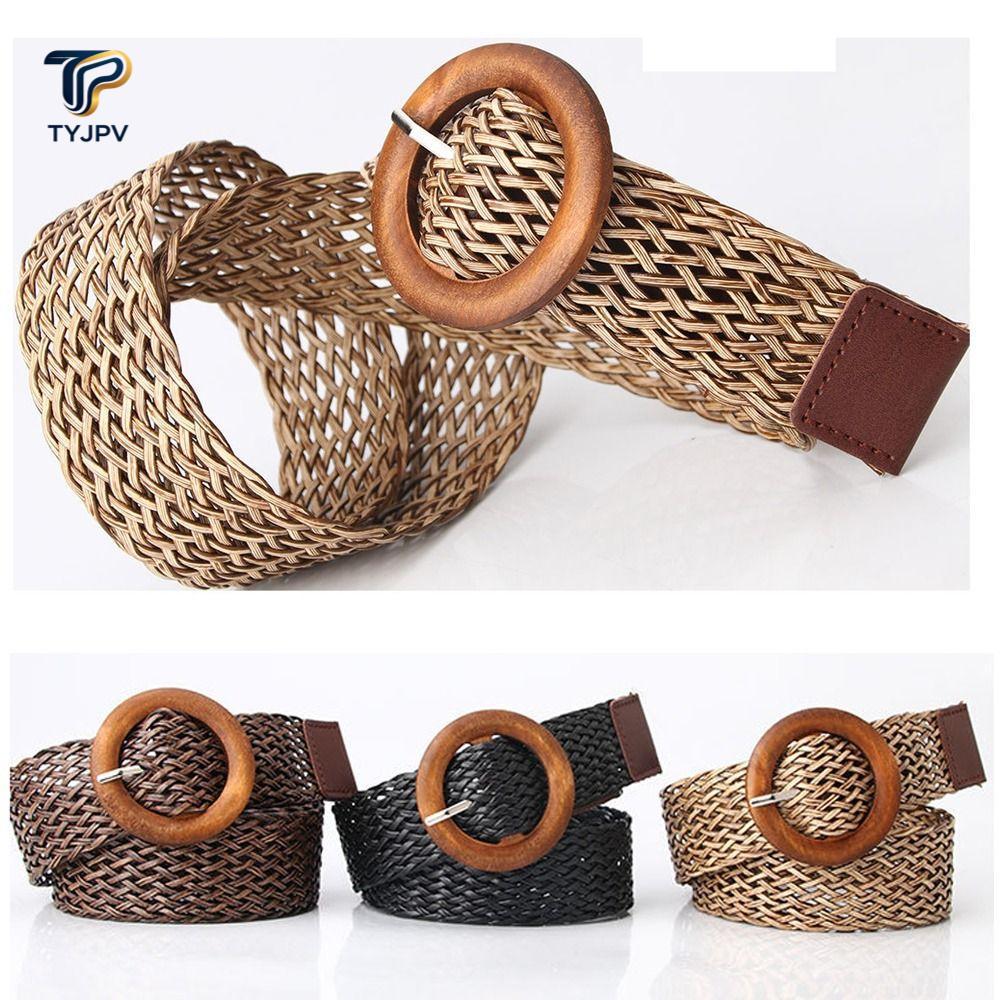 TYJPV Bohemian Thắt lưng rộng thời trang Vintage Casual Ladies Dress Cummerbands