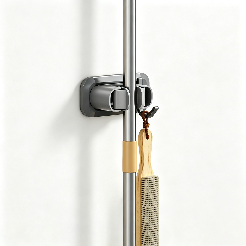 Hiện Đại Bền 1Slot 1Hook Không Rỉ Cây Lau Nhà & Chổi Giá Đỡ Treo Tường Kẹp Móc Treo Móc Sắp Xếp Lưu 