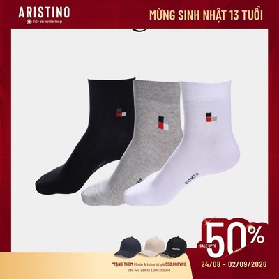 Tất nam cao cổ kháng khuẩn khử mùi vượt trội ARISTINO - BIZMEN 100% cotton tự nhiên, co giãn - CO01