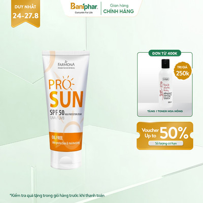 [DATE MỚI 2027] Kem chống nắng Farmona Professional Pro Sun High Protection Cream SPF50 Oil Free 50ml