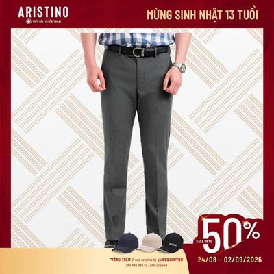 Quần Âu Nam Aristino Dáng Suông Vừa, màu Xám Thanh Lịch cho Quý ông Lịch lãm, vải Co Giãn ATR8000S0