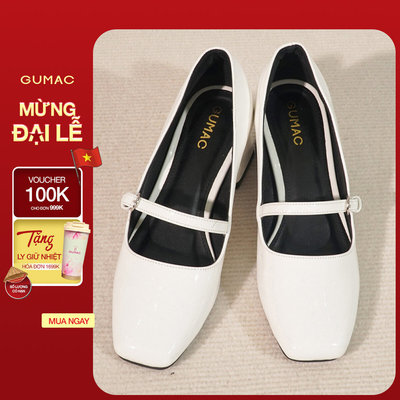 Giày Cao Gót Nữ GUMAC Gót Vuông 5cm Quai Khóa Thời Trang GF04057