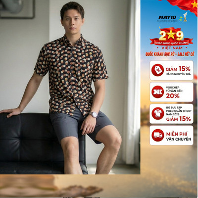 Áo Sơ mi nam cộc tay May 10 form RegularFit mã 010126024LANH 2