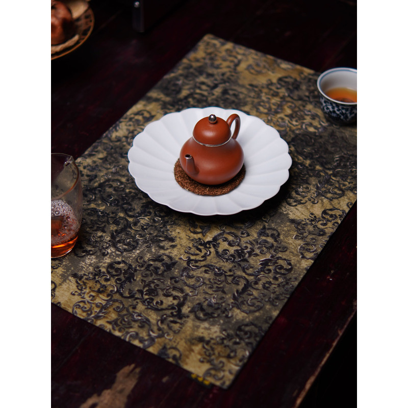 [Cửa hàng mới Miễn phí vận chuyển] Old Shadow Roll Grass Pattern Tea Ceremony Ancient Rhyme Tea Cere