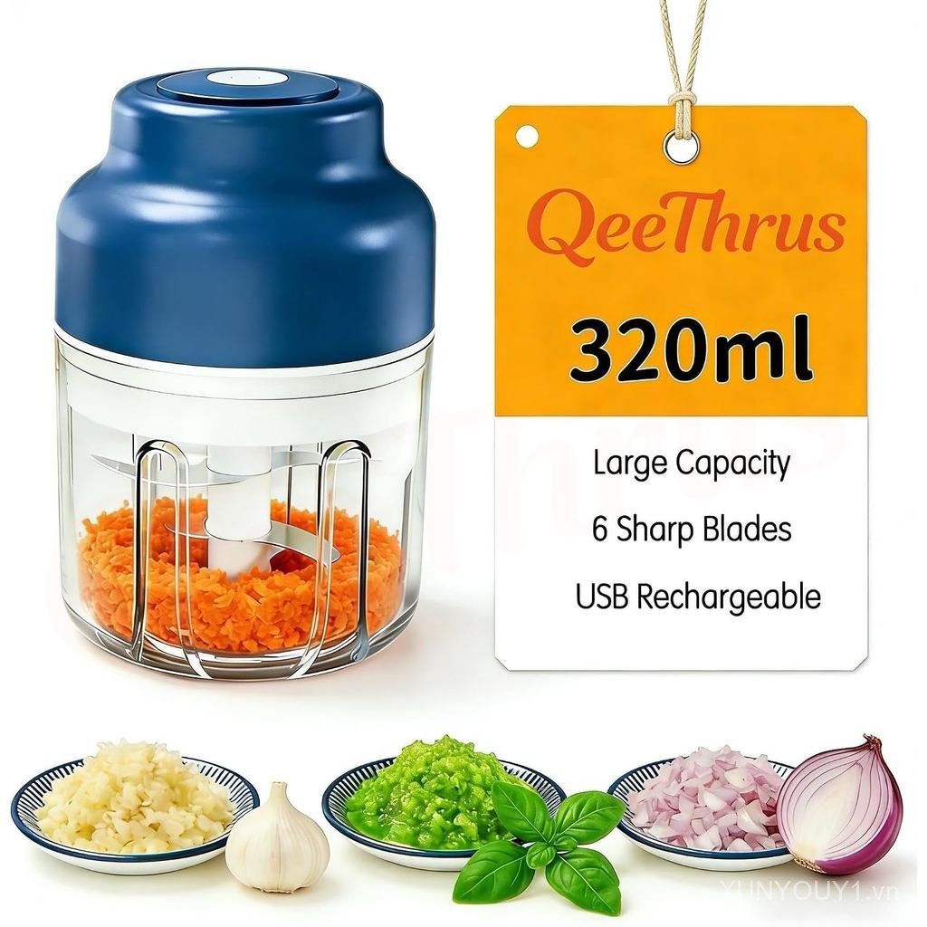 Mini Electric Food, Vegetable, Onion, Garlic, Nut Chopper, Processor & Cutter with Container