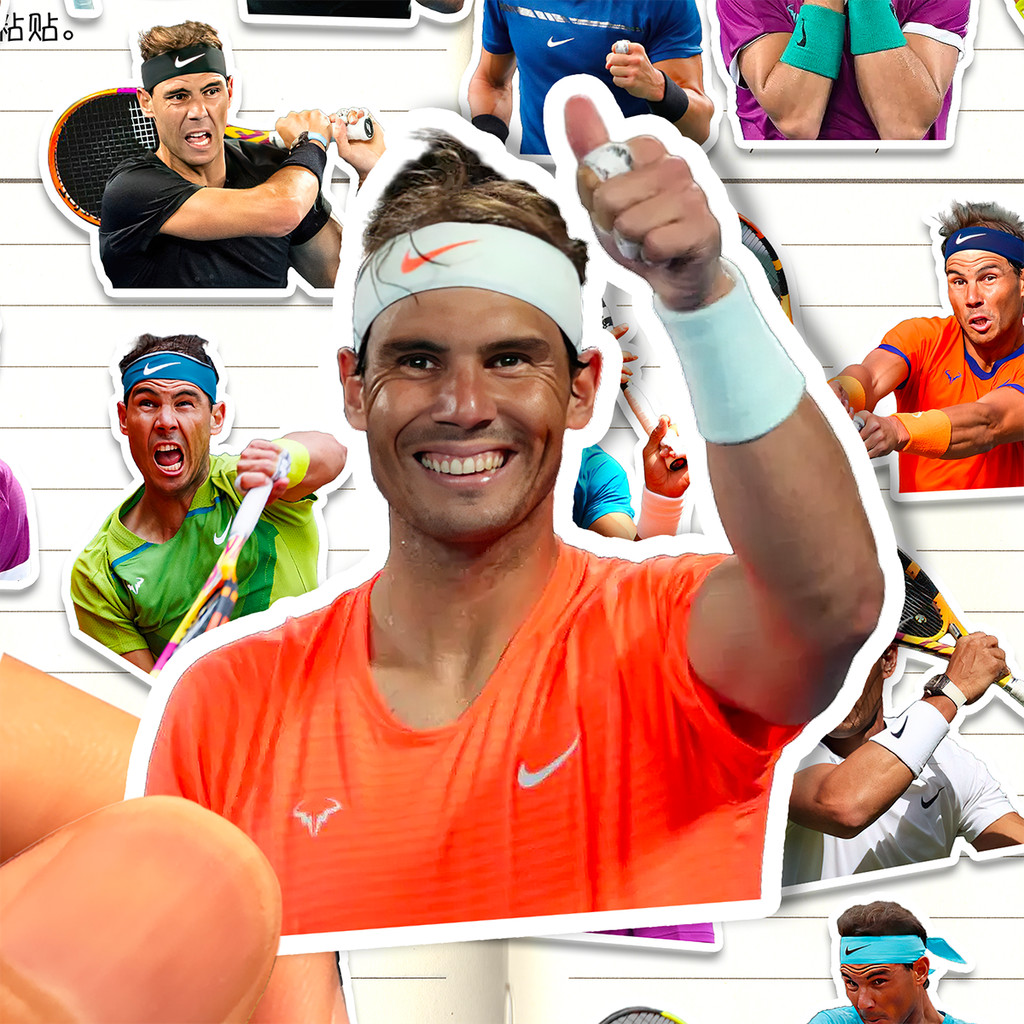 Rafael Nadal Sticker HD Chống Thấm Nước Tennis Vận Động Viên Rafael Nadal Đậu Trang Trí Dán Tranh
